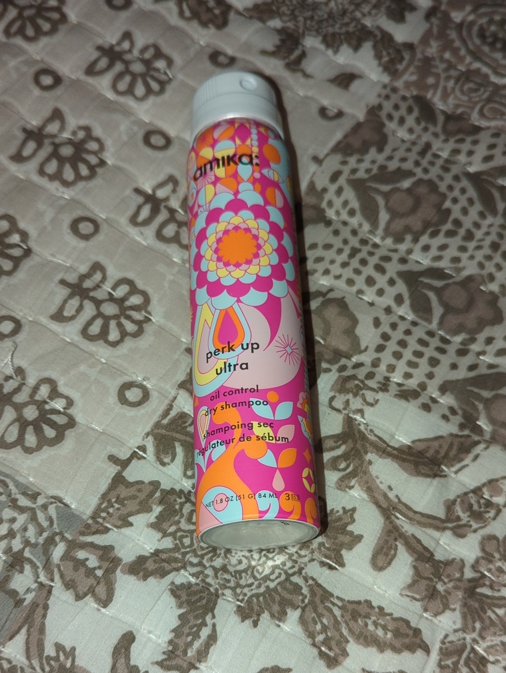 amika Perk Up Ultra Dry Shampoo - Pink & Orange Floral Can